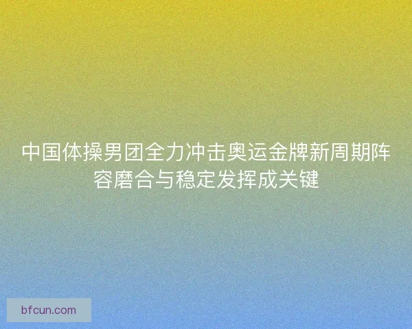 中国体操男团全力冲击奥运金牌新周期阵容磨合与稳定发挥成关键